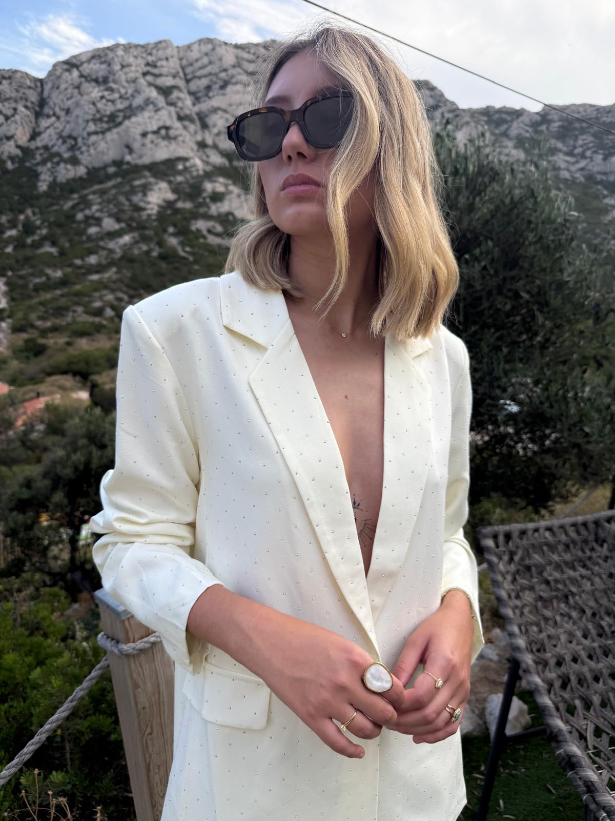 Veste blazer à strass