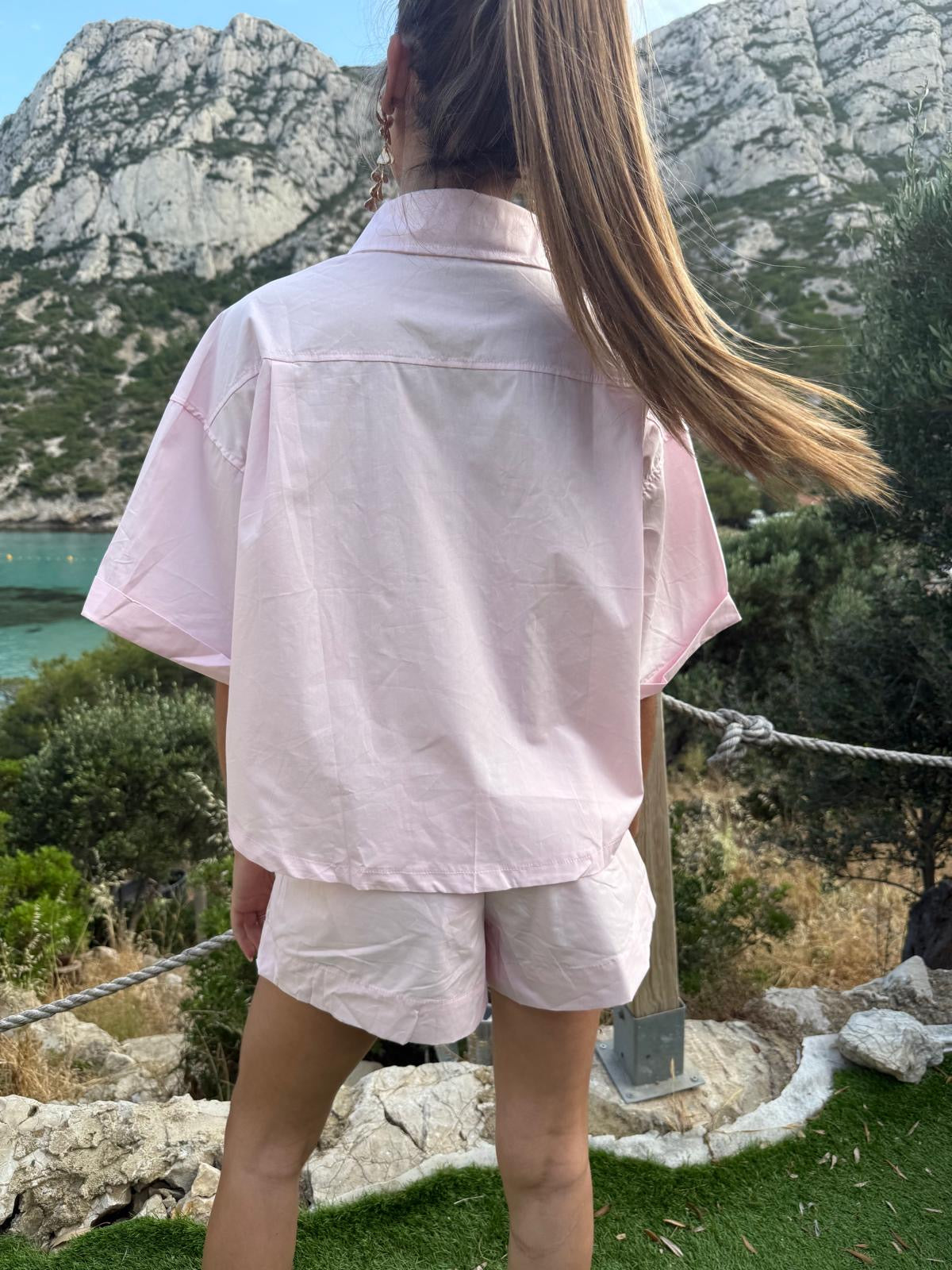 Ensemble rose short + chemise