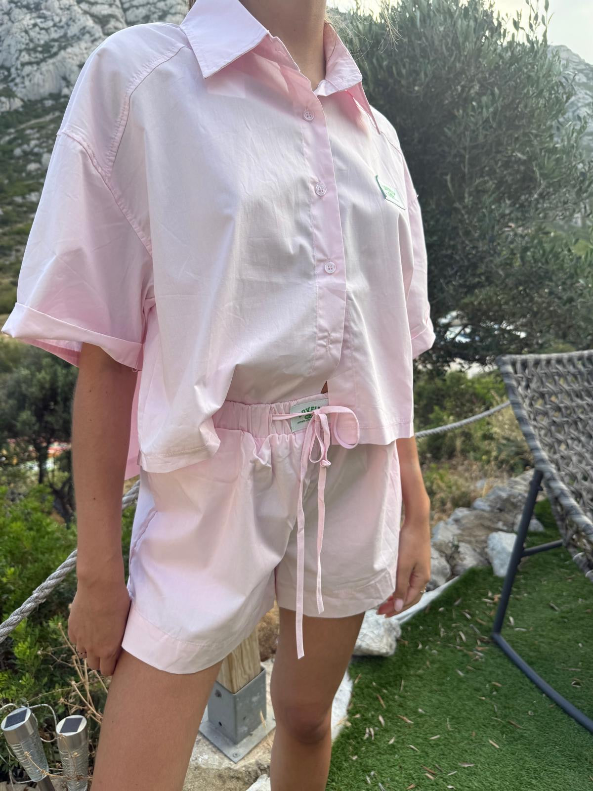 Ensemble rose short + chemise